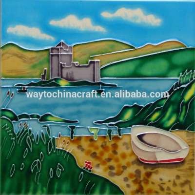 Fantastic Hand painted Ceramic art tile with beautiful scenery pictures