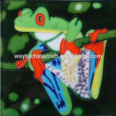 Home decor glazed ceramic frogs hand painted ceramic tiles