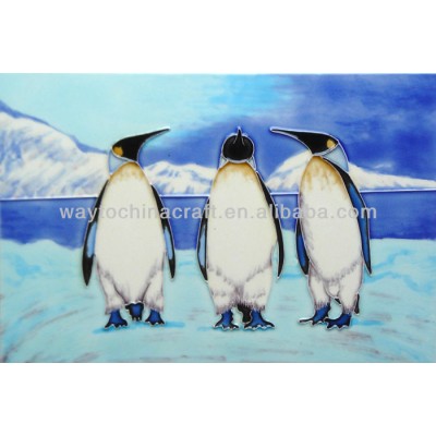 ceramic wall hanging decoration tiles with Lovely penguin