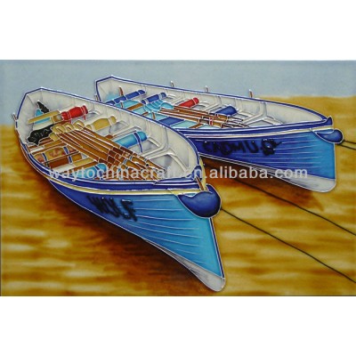 home goods ceramic wall art fish ship painting