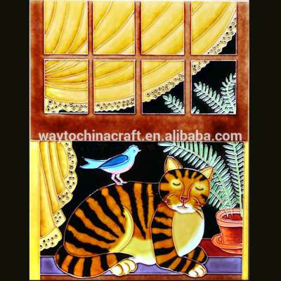 Hand painted ceramic art tiles wall plaque designs tube lined tiles