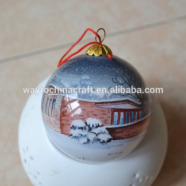 inside painting Christmas glass ornament ball